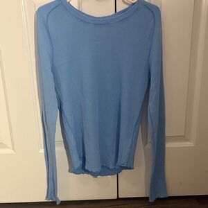 Free People Light Blue Long Sleeve Top